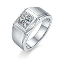 ANSTER Mens Moissanite Jewelry Gold Plated 1 CT Moissanite Engagement Rings for Bridegroom