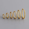 2024 NEW Fashion 925 Jewelry Sterling Silver Simple Round Different Size Geometry Twist Gold Plated Hoop Earring for Women