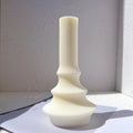 Ribbed Aesthetic Taper Silicone Mould Geometric Abstract Decorative Striped Soy Wax Mold Cylindrical Tall Pillar Candle Molds