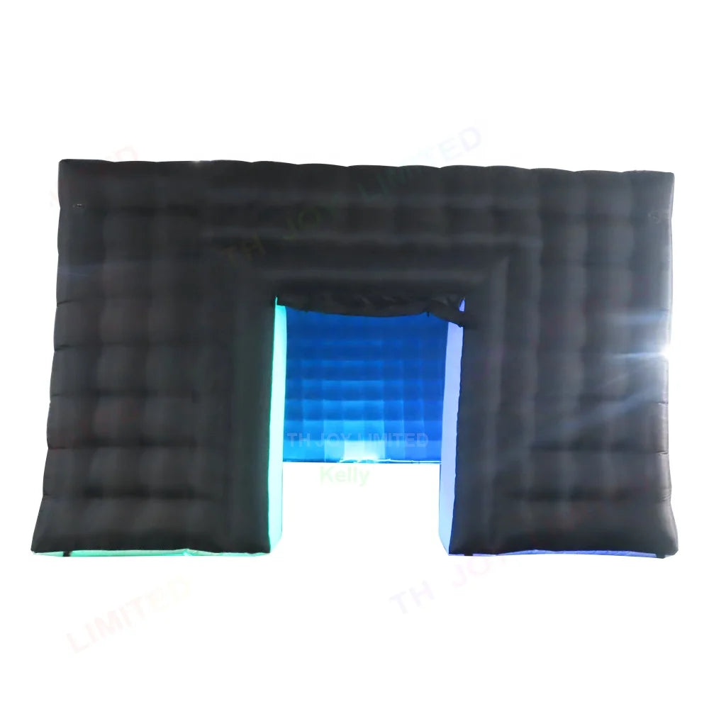 Free Shipping 8x6m Black Inflatable Cube Tent Party Event Inflatable Nightclub Disco Marquee Studio Air Tent for Outdoor Event