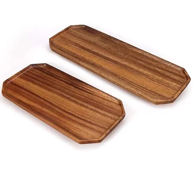 Best Rectangular Wooden Tray Decorative Acacia Wood Appetizer Cheese Plates Small Sandwich Dessert Trays MegaBDM