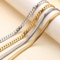 New HipHop 6mm Antiallergic 18K Gold Plated Stainless Steel Flat Snake Chain Necklace for Women and Men MegaBDM