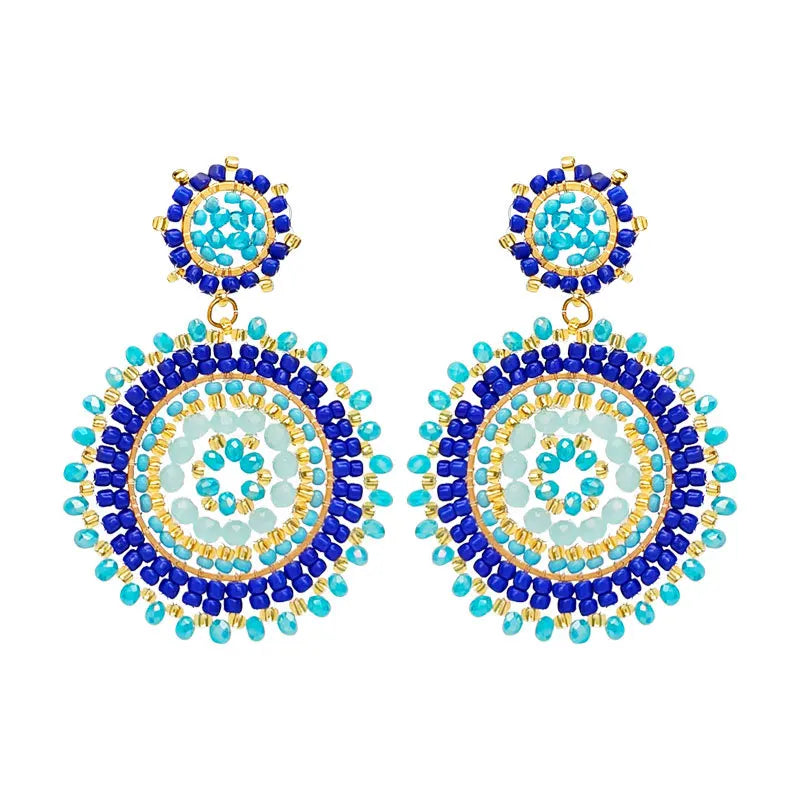 Bohemia Holiday Beach Boho Statement Drop Earring Handmade Seed Beads Earrings Beaded Earrings for Women Jewelry