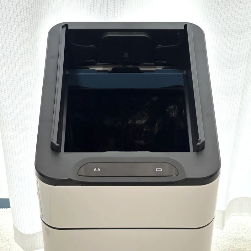 Iintelli 15L 4.5 Gallon Automatic Trash Can Smart Standing Touchless Side-by-Side Lid Rectangle Pressing Type Induction Desktop