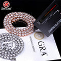 Redleaf S925 Moissanite Tennis Bracelet with VVS Diamond 3mm-6.5mm Wide Link Chain Elegant Necklace Jewelry