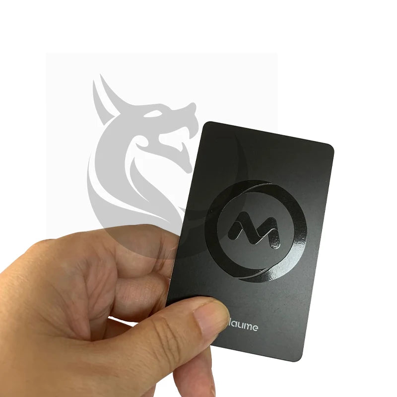 Custom Luxury Matt Black PVC Business Card 0.76mm Thickness Raised UV Spot Ink Offset Printing Glossy/Metallic Surface Finish