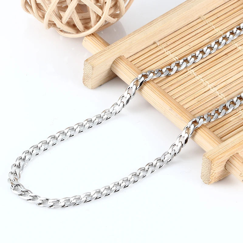 Popular Stainless Steel Chains for DIY Jewelry Necklace and Bracelet Waterproof Sweat Resistant Cuban Chain
