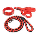 Pet Walking Running Collar and Leash Set Training Outdoor Striped Dog Harness Durable Nylon