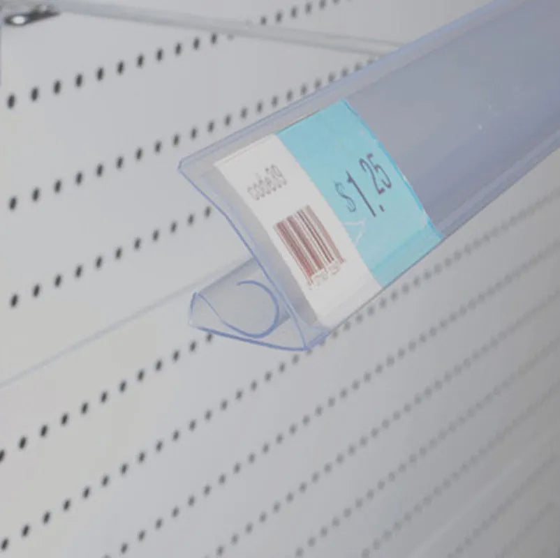Customized clear Plastic Pvc Clip-On Data Strip Label Holder for Shelf Channel