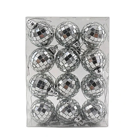 Popular 35mm Hanging Glass and Plastic Christmas Ornaments Mirror Tree Decoration Ball Box Packed Christmas Decorations
