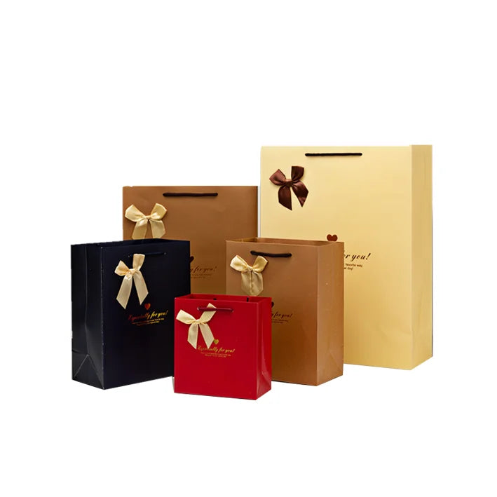 Spot Wholesale Korean simple bow gift jewelry handbag jewelry bags paper gift bags