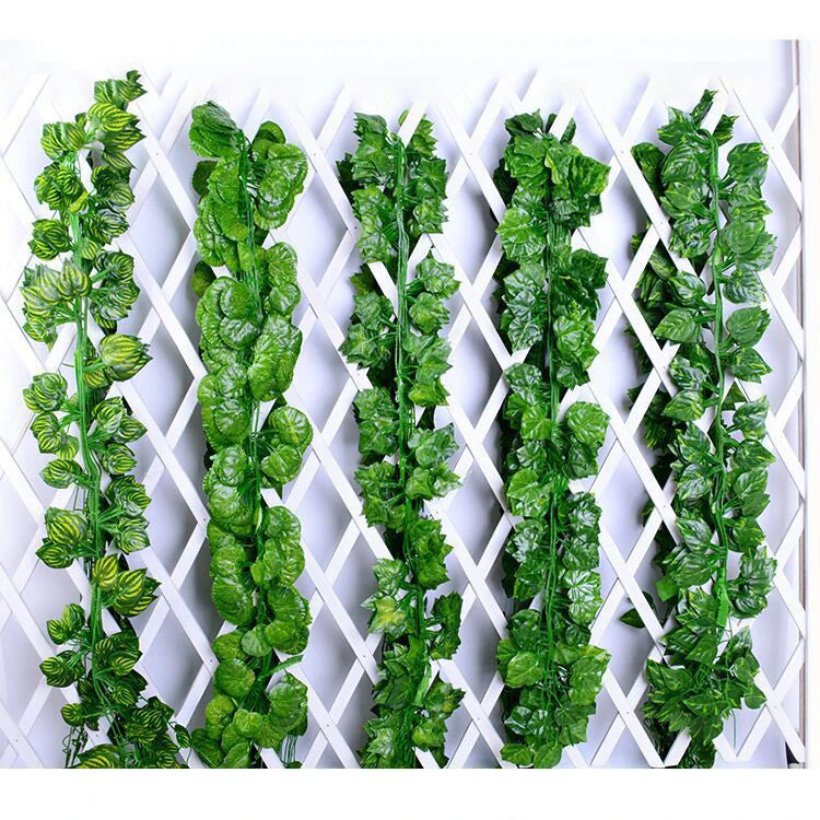 M293 Hot Selling Artificial Ivy Grape Leaves Plants Greenery Garlands Fake Vineyard Vines for Party Garden Wall Decoration
