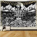 Witchcraft Astrology Mandala Landscape Cotton Linen Tapestry Black White Sun Moon Tarot Hippie Aesthetic Eco-Friendly Large Wall