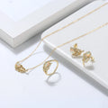 Custom Natural Opal Feather Women Fine Jewelry Real Soild 925 Sterling Silver Gemstone 14K Gold Plated Earrings Necklace Set