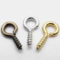 100pcs/bag Small Tiny Mini Eye Pins Eyepins Hooks Eyelets Screw Threaded Stainless Steel Clasps Hook Jewelry Findings