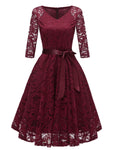 Hot Selling Women's Autumn V-neck Lace up Sexy Long Sleeved Dress