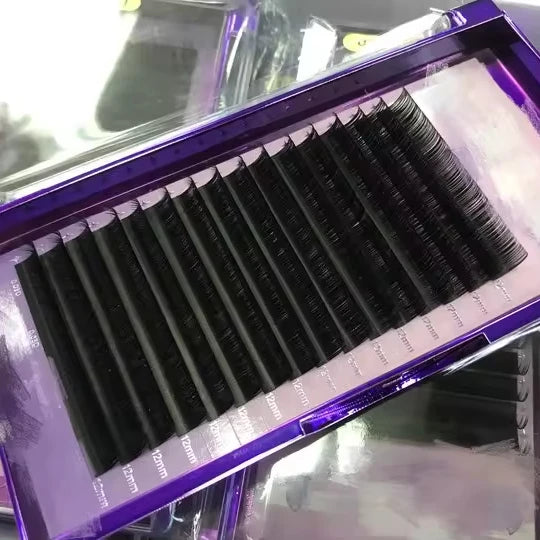 Matte Jet Black Dark Lash Trays Private Label Mink Matte Cashmere Black Eyelash Extensions Volume Trays