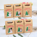 New Christmas Gift Candy Box Kraft Paper Christmas Snowflake Handle Biscuit Baking Gift Packaging Box