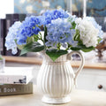 S02456 Wedding Home Decoration New Design Silk Flowers Short Stem Simulation Blue Hydrangea Flowers Artificial Hydrangea to Sell