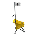 Colorful 4 Wheeled Trolley Plastic Supermarket Shopping Trolley with Flag
