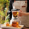 600ML Plastic Handy Brew Tea Infuser Set Lower MOQ Magic Tea Maker with Bottom Dripper for Steeping Loose Leaf Coffee