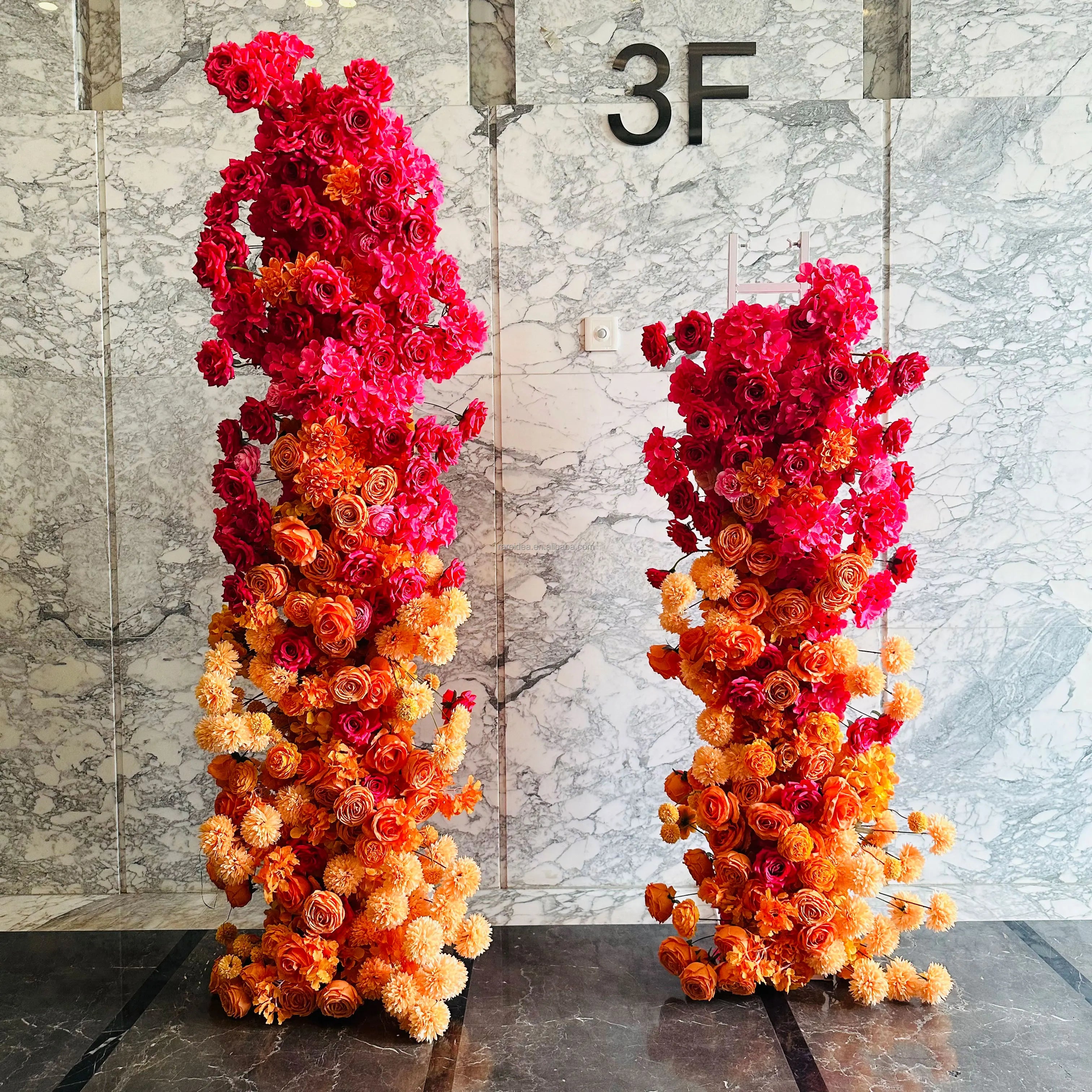 Custom Artificial Flower Color Arch Wedding Decorative Props Flower Backdrop Floral Arch  Backdrop Wall Decoration