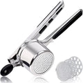 Heavy Duty Stainless Steel Large Ricer Potato Masher with 3 Interchangeable Discs