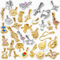 Custom Logo Men Cross Pendant Waterproof Animal Bear Dog Diy 18k Gold Tooth Charm Stainless Steel Charms for Jewelry Making
