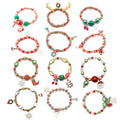 12 Designs Merry Christmas Bead Bracelet Jewelry Cute Santa  for Woman Xmas Decor for Home Decor for Christmas Ornament