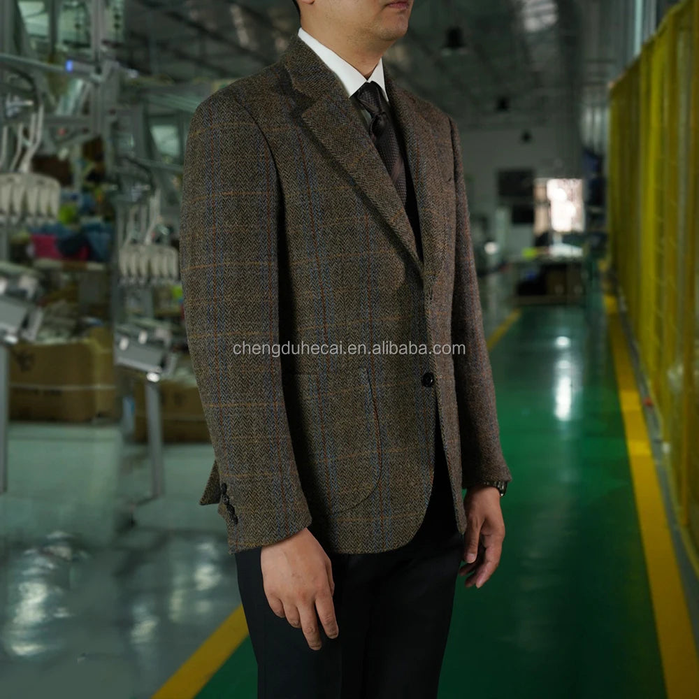HARCHOY Wholesale Breathable Woolen Men's Business Suits Blazer Coat Pant Wedding Dress Hot Sale Fashion