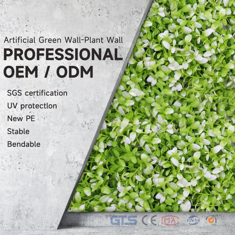 UV Resistant Weatherproof Artificial Grass Wall Panel Plastic Green Wall Panels for Outdoor Balcony Patio Fence Decor
