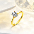 Classic Yellow Gold Plated 1 Ct Excellent Egg Cut D Color Pass Diamond Test Oval Moissanite Wedding Ring for Women Fine Jewelry