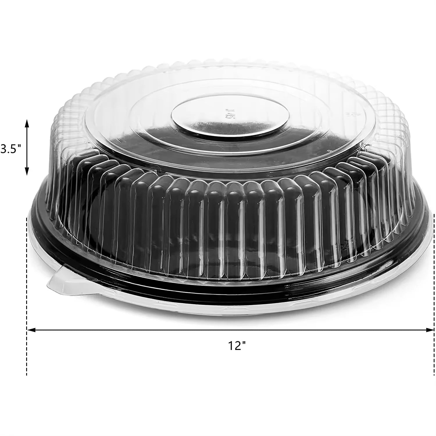 Round Clear/transparent PE/PP Food Cake Disposable Box Packaging Picnic Tray with Lid Clear Dome Lids Stackable Trays