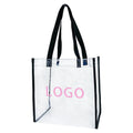 Custom Logo Transparent PVC Tote Bag Waterproof Handbag with Handle for Daily Use Gift Travel Promotion