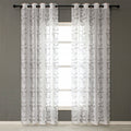 Custom Leaf Pattern Embroidered Sheer Tulle Curtains White Drapes Rideau Voilage for Living Room Window