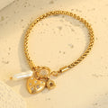 18K Stainless Steel Bracelet Heart Shape for Women Elegant Jewelry Gift for Party and Daily Wear