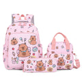New Fashionable Cartoon Student Backpack Set Anti-Theft Waterproof Reduced Load Large Capacity Convenient Handheld Bento Bag