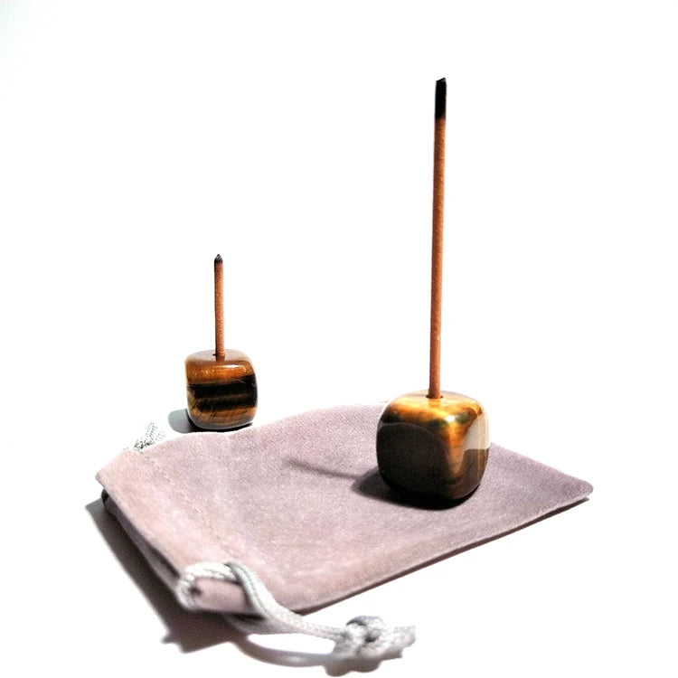 2026 Beauty Skin Jade Stone tiger Eye Cubes Shape Incense Holder