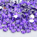 JUNAO Wholesale 2mm 3mm 4mm 5mm 6mm Flatback Round Crystal Stones Violet Resin Rhinestones for Garment Decoration