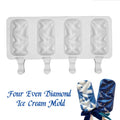 AK 4 Diamond Ice Cream Silicone Molds Candy & Fondant Decorating Insert Tools Baking XG-08 for Cake Creation