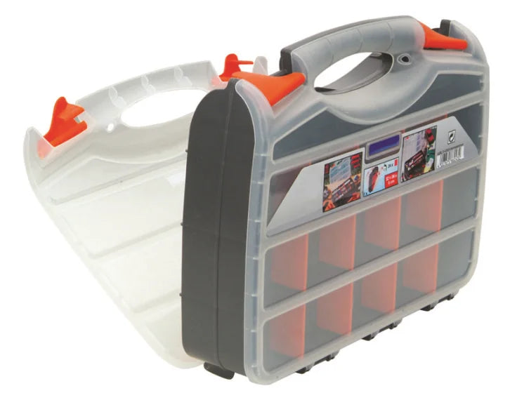 GD3129 Double Side Storage Tools Organizer Plastic Carry Assortment case with Removable Bins