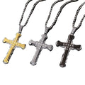 SC New Bright Inlaid Zircon Necklace Vintage Golden Cross Necklace Creative Cross Zirconia Necklace for Women and Men