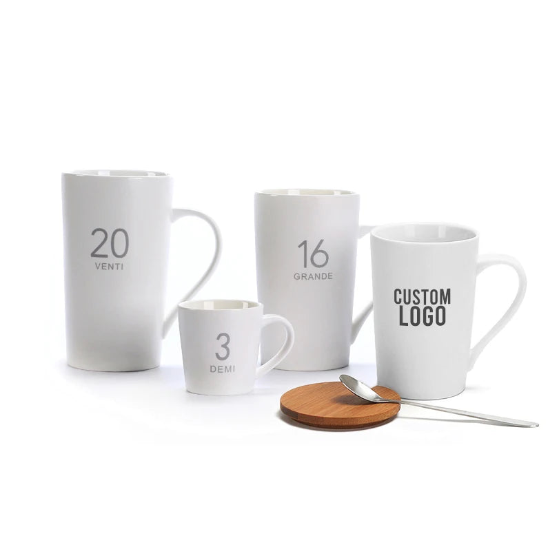 12oz Customizable Coffee Mugs Personalized Ceramic Cups with Logo Printing