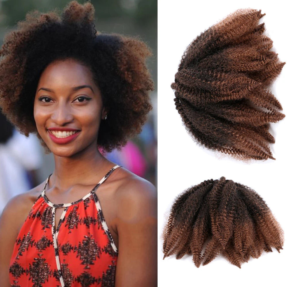 8 Inch Synthetic Afro Kinky Marley Braid Extension Soft Braiding Hair Crochet Braids Kinky Twist Hair