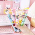 Back to School Supplies Cartoon Kawaii Animal Design Multi 10 Color Ink Pen