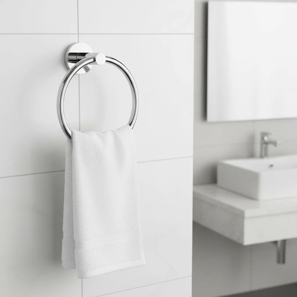 Modern Stainless Steel Hand Towel Ring Wall Mount Bathroom Towel Holder for Hotels