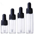 In Stock 5ml 10ml 15ml 20ml Clear/amber Glass Tube Dropper Bottle With Black Plastic Top for Perfume/essential Oil