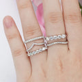 S925 Round Shape White Gold Plated Moissanite Ring Starsgem Pure Siver Tennis Eternity Moissanite Jewelry Band Loose Gemstone