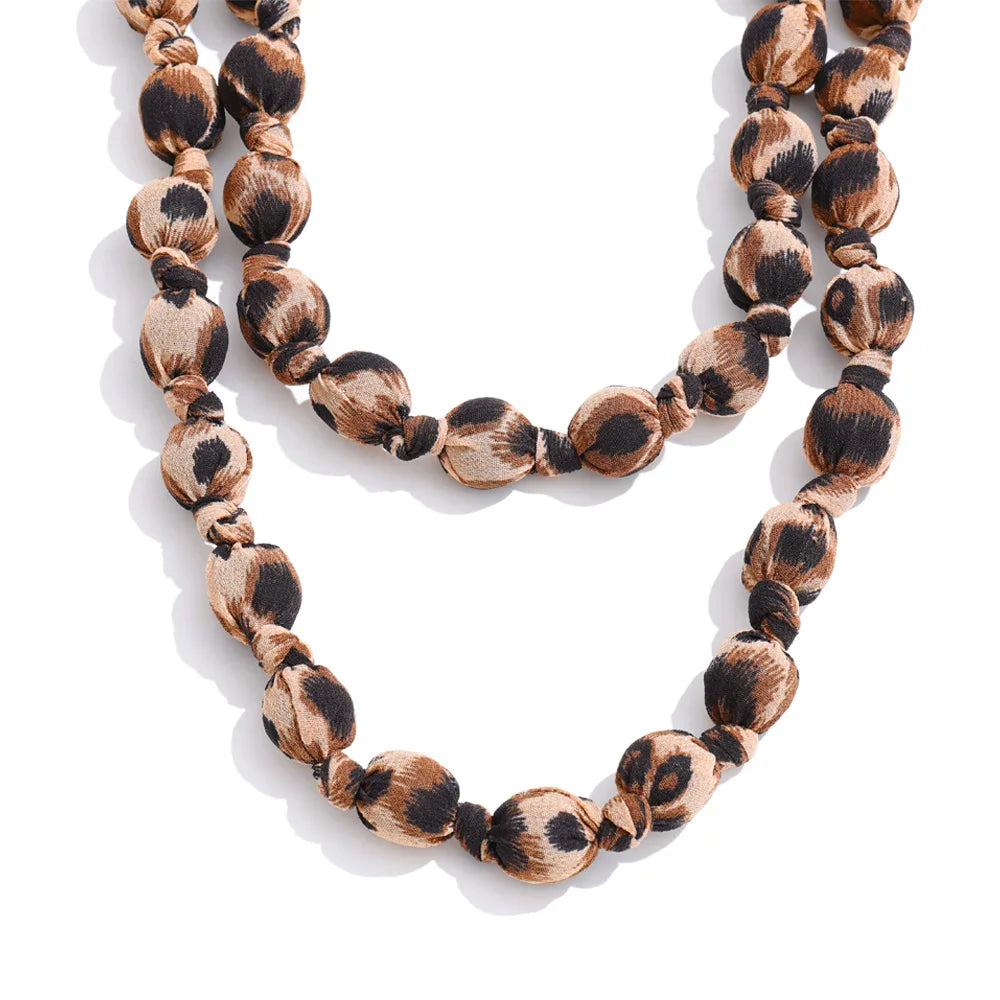 JINYOU 1891 Personalized Autumn Sweater Chain Polyester Wrapped Around Wooden Beads Long Necklace for Gift