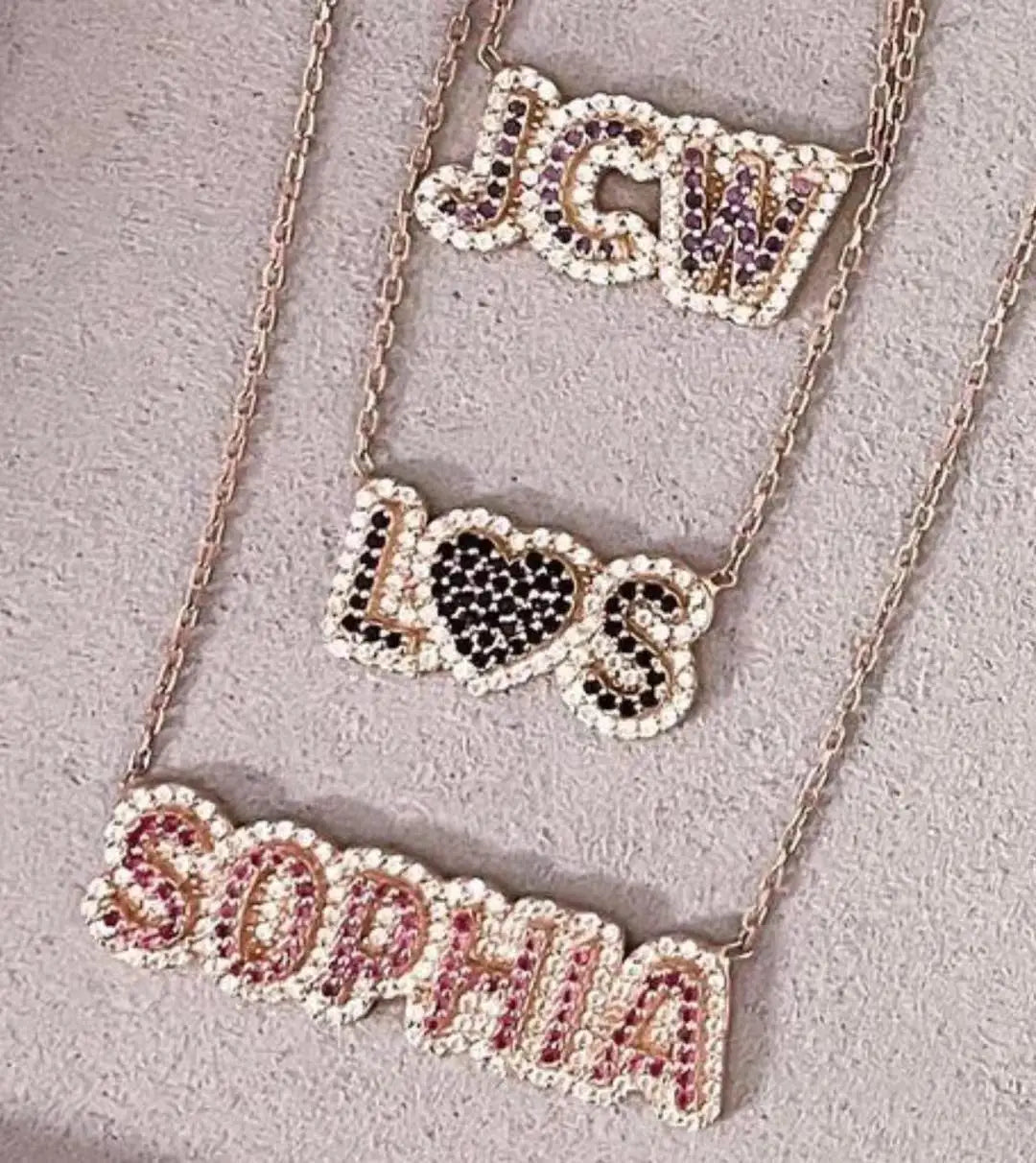 Shangjie Collier Brass Glossy Colorful CZ AAA Zircon Custom Name Necklace 18k Gold Plated Necklace